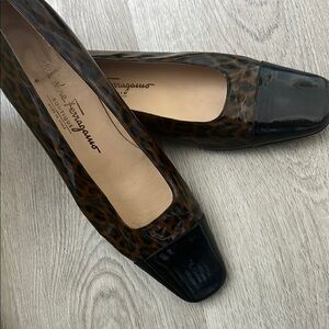 Salvatore Ferragamo Black and Brown Flats & Loafers